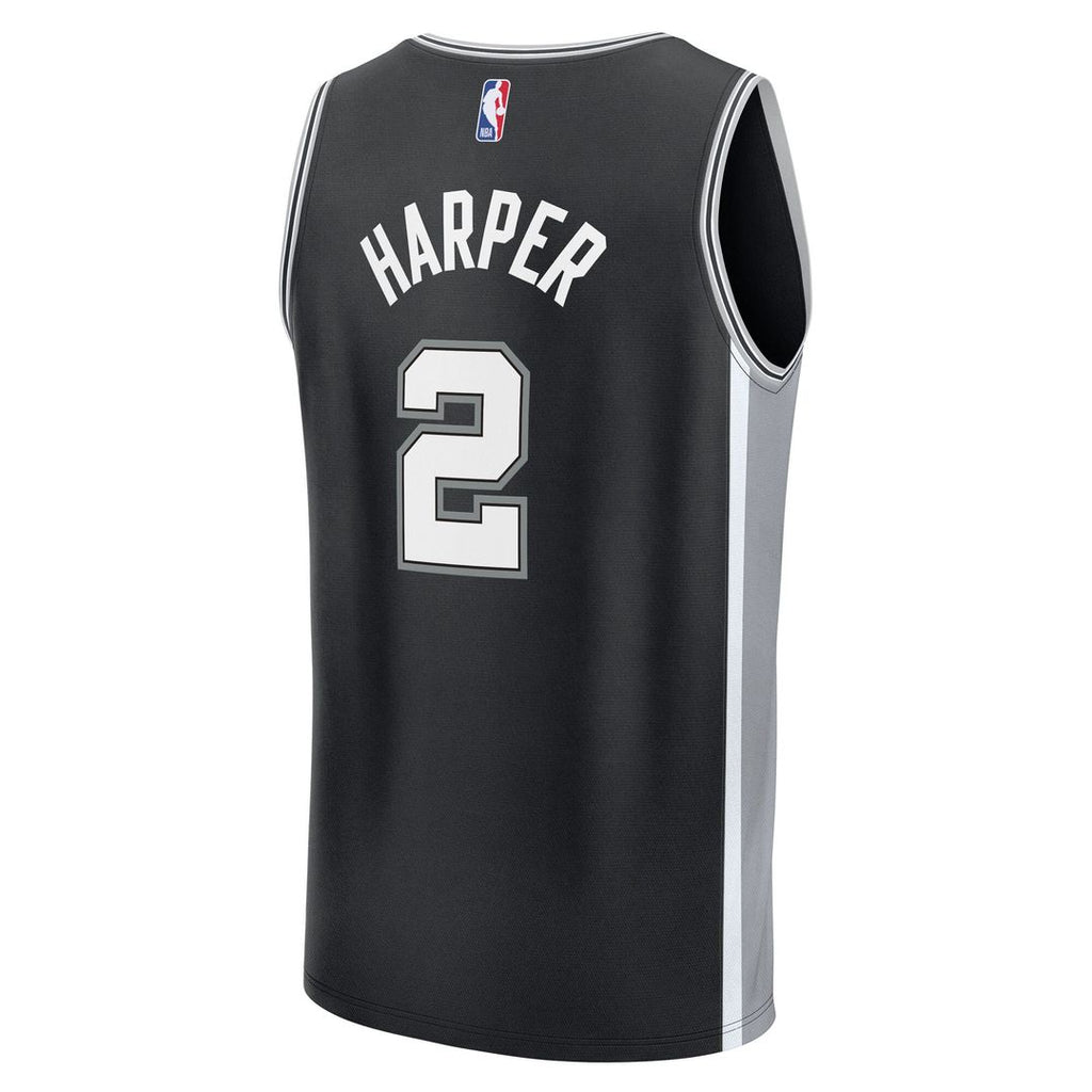 Dylan Harper San Antonio Spurs Fanatics 2025 NBA Draft First Round Pick Fast Break Replica Jersey - Icon Edition - Black