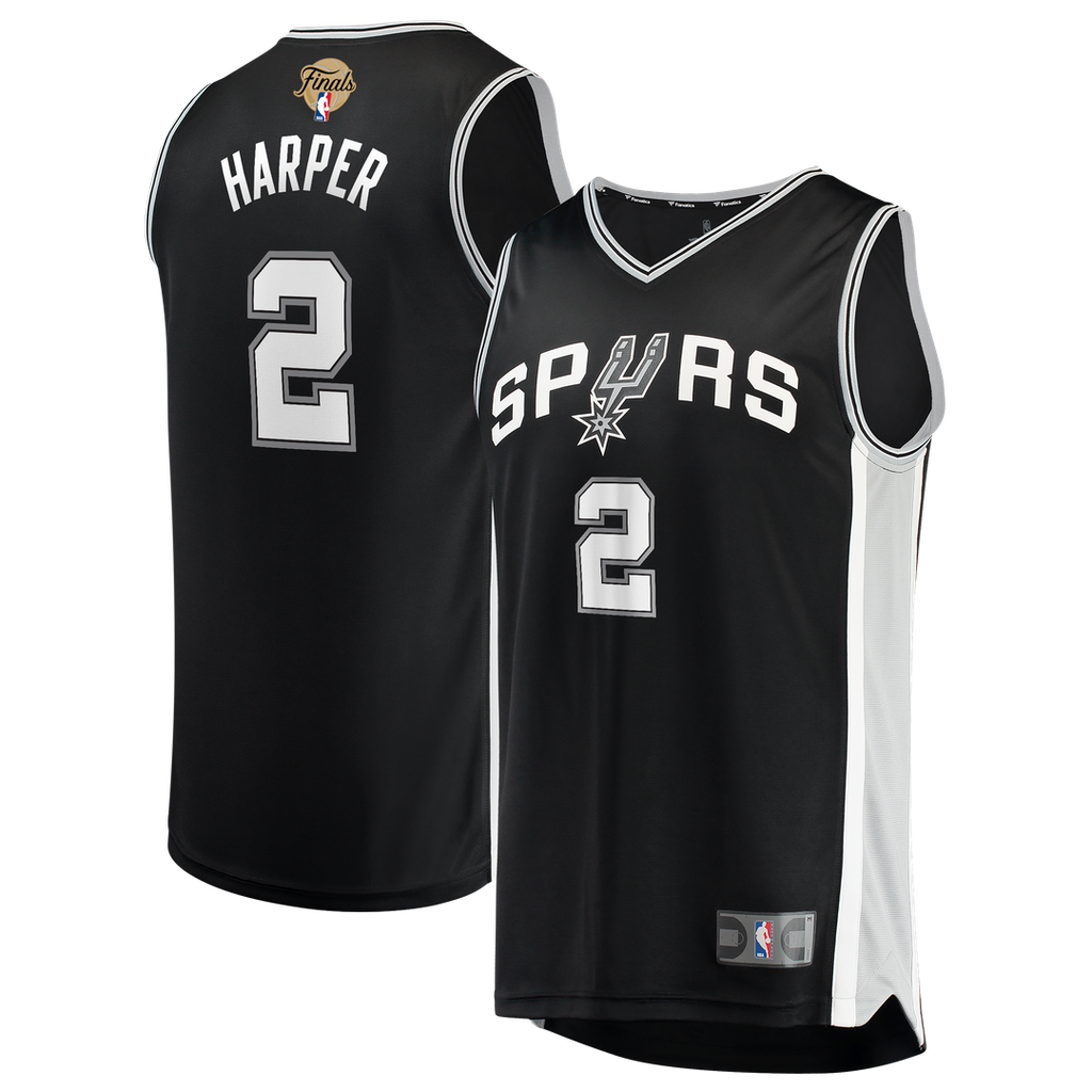 Dylan Harper San Antonio Spurs Fanatics 2026 NBA Finals Patch Fast Break Jersey - Icon Edition - Black