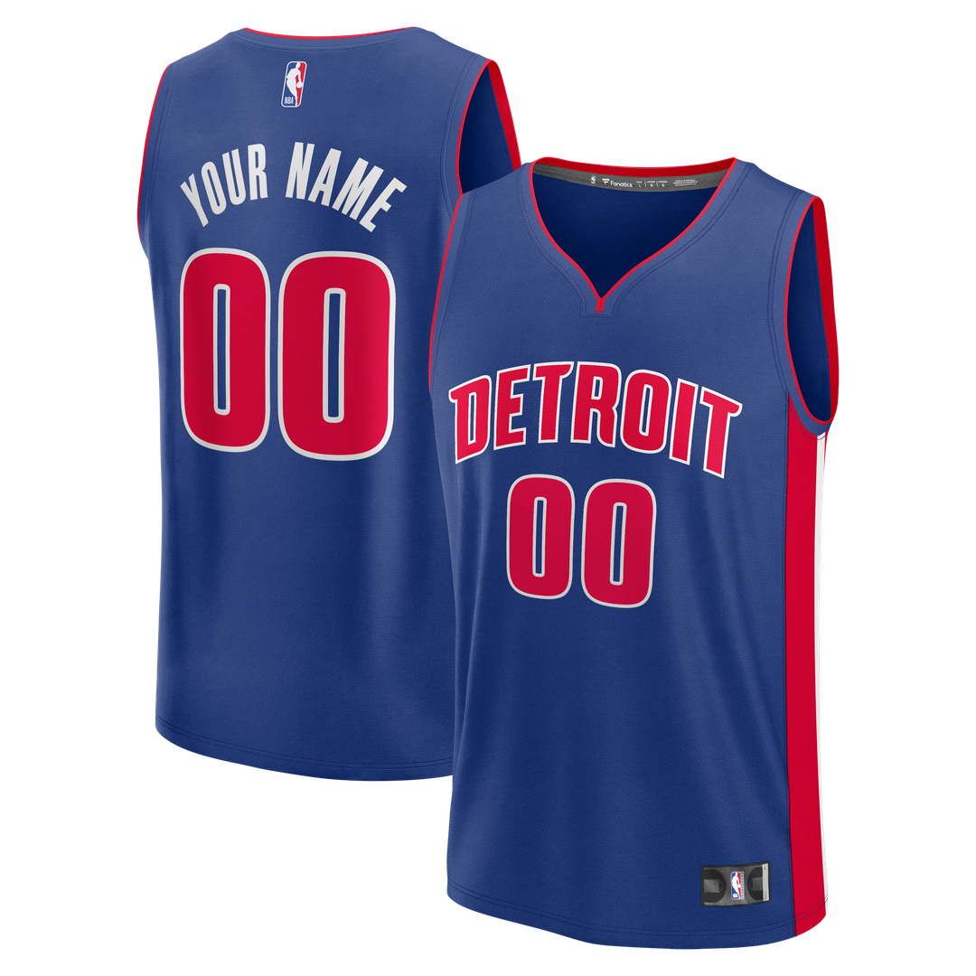 Detroit Pistons Fanatics Fast Break Custom Jersey - Icon Edition - Blue