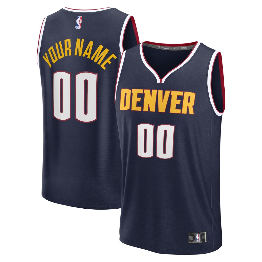 Denver Nuggets Fanatics Youth Fast Break Custom Replica Jersey - Blue  - Statement Edition