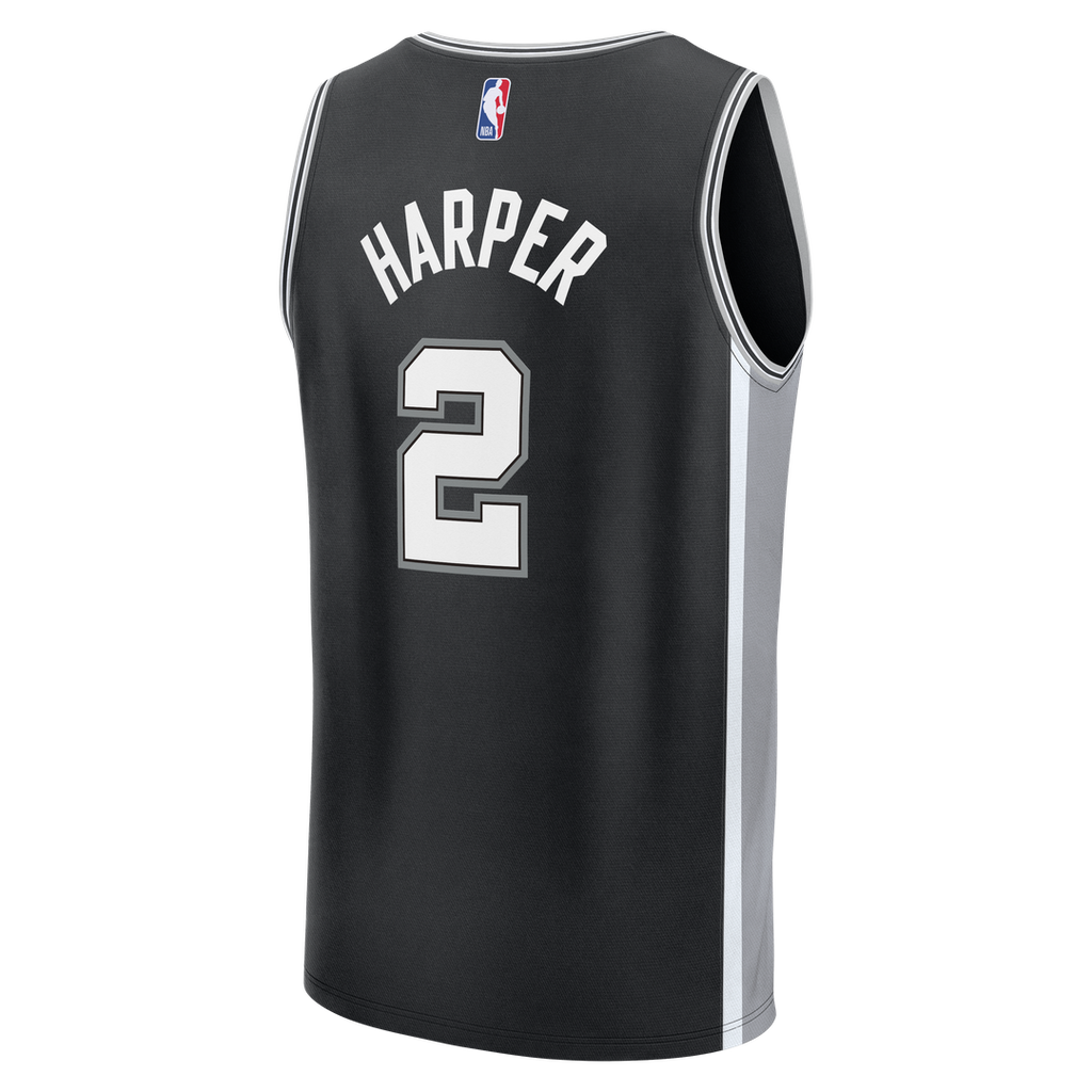 Dylan Harper San Antonio Spurs Fanatics Fast Break Jersey - Black - Icon Edition