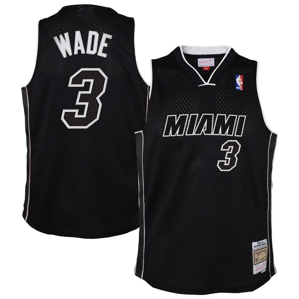 Dwyane Wade Miami Heat Mitchell & Ness Youth 2011/12 Hardwood Classics Swingman Alternate Jersey - Black