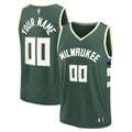 Milwaukee Bucks Fanatics Youth Fast Break Custom Replica Jersey - Green  - Icon Edition