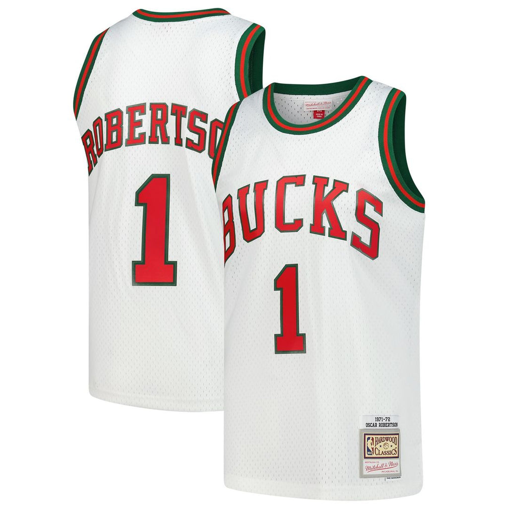 Oscar Robertson Milwaukee Bucks Mitchell & Ness Hardwood Classics Swingman Jersey - White