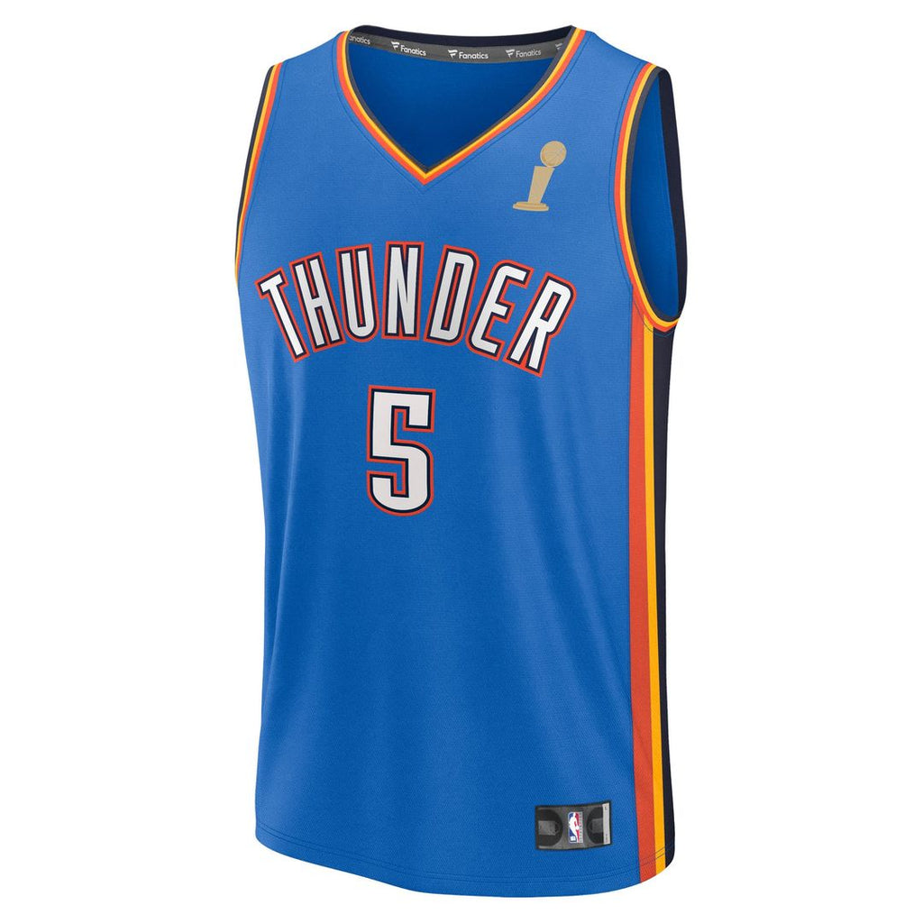 Luguentz Dort Oklahoma City Thunder Fanatics Youth 2025 NBA Finals Champions Fast Break Replica Player Jersey - Blue - Icon Edition