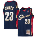 LeBron James Cleveland Cavaliers Mitchell & Ness Youth 2008-09 Hardwood Classics Swingman Jersey - Navy