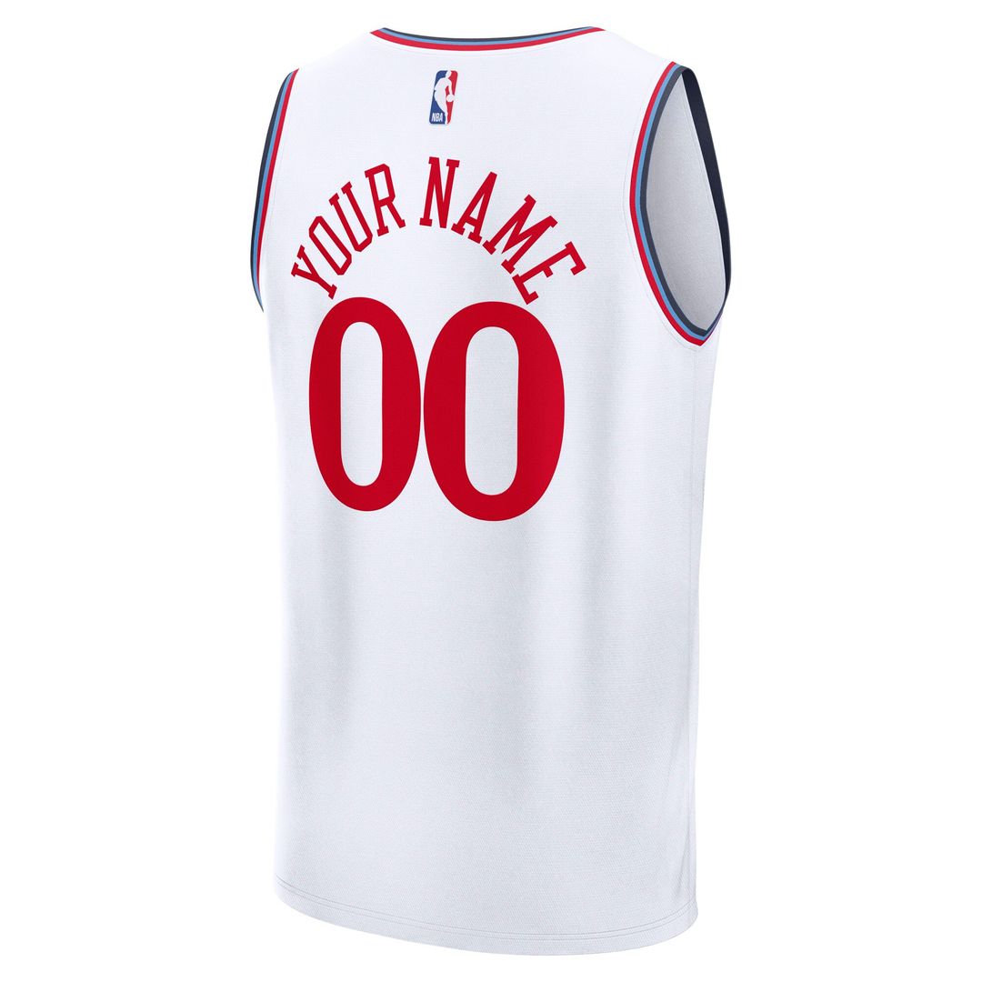LA Clippers Fanatics Youth Fast Break Custom Replica Jersey - Navy  - Icon Edition