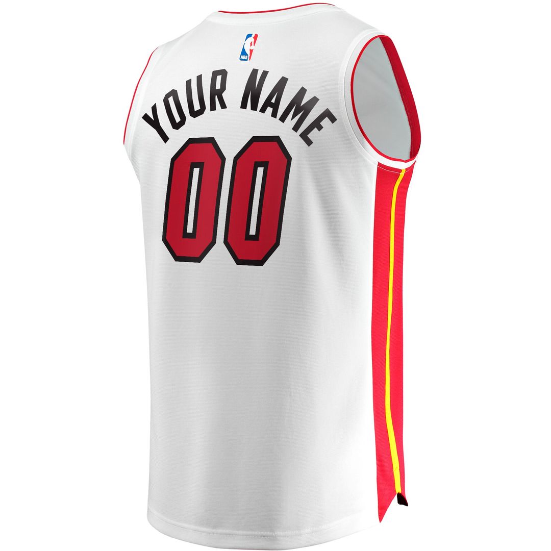 Miami Heat Fanatics Youth Fast Break Custom Replica Jersey - White  - Association Edition