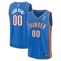 Fanatics  Oklahoma City Thunder  Youth Blue 2025 NBA Finals Champions Fast Break Replica Custom Jersey - Icon Edition