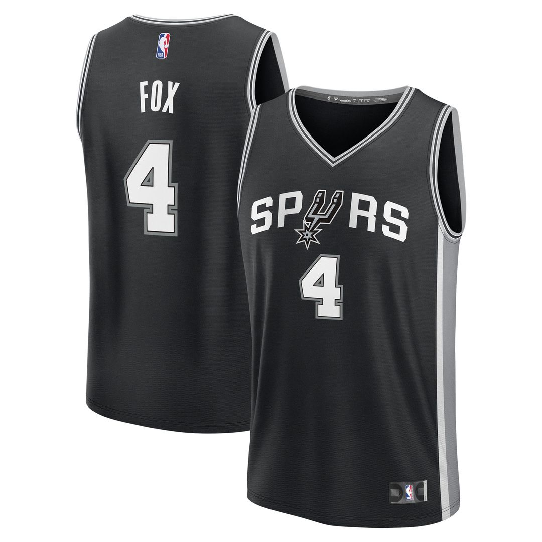 De'Aaron Fox San Antonio Spurs Fanatics Fast Break Replica Player Jersey - Icon Edition - Black
