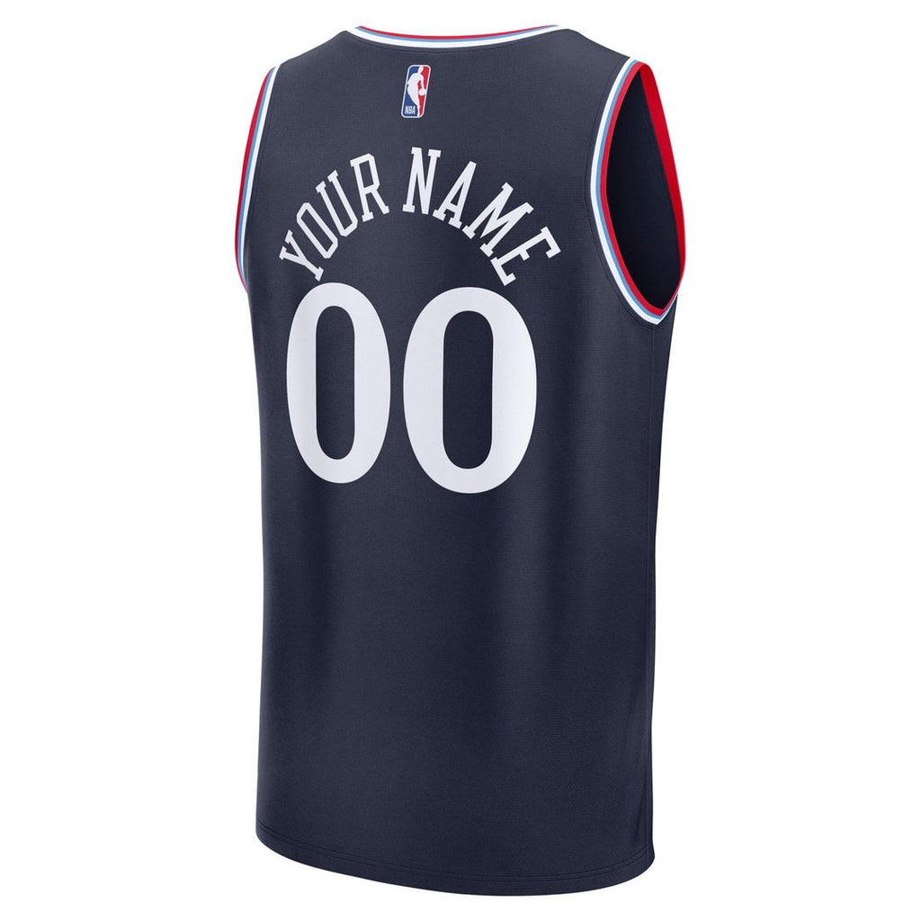 LA Clippers Fanatics Youth Fast Break Custom Replica Jersey - Navy  - Icon Edition