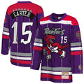 Vince Carter Toronto Raptors Mitchell & Ness Youth Maxxed Out 2.0 Fashion Hockey Jersey - Purple
