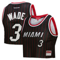 Dwyane Wade Miami Heat Mitchell & Ness x DANNIJO Women's Fashion Cropped Basketball Jersey - Black