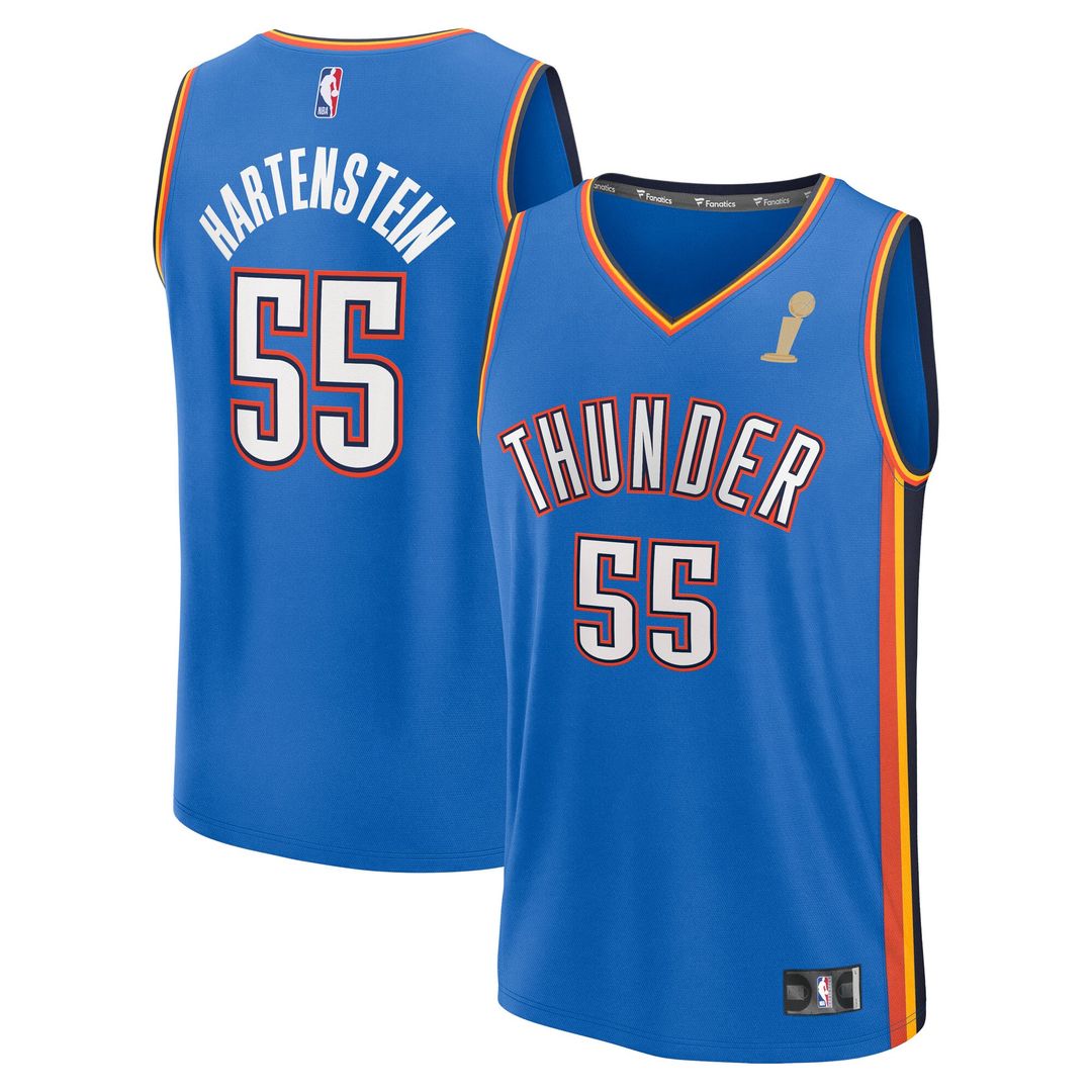 Isaiah Hartenstein Oklahoma City Thunder Fanatics Youth 2025 NBA Finals Champions Fast Break Replica Player Jersey - Blue - Icon Edition