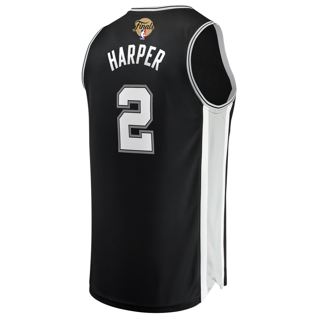 Dylan Harper San Antonio Spurs Fanatics 2026 NBA Finals Patch Fast Break Jersey - Icon Edition - Black