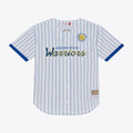 Golden State Warriors Mitchell & Ness Head Coach Pinstripe Mesh Full-Button Baseball Jersey - White