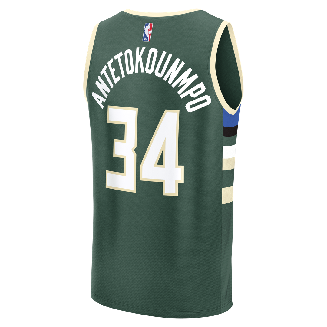Giannis Antetokounmpo Milwaukee Bucks Fanatics Youth Fast Break Replica Player Jersey - Icon Edition - Hunter Green