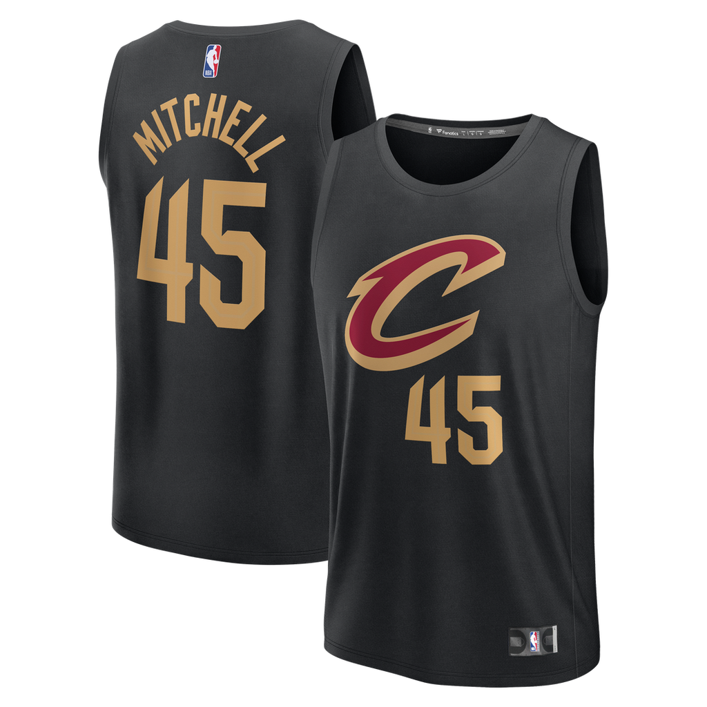 Donovan Mitchell Cleveland Cavaliers Fanatics Youth Fast Break Replica Jersey - Black - Statement Edition