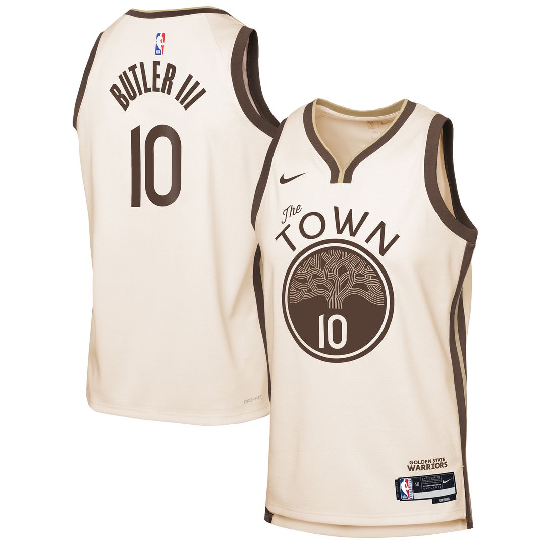 Jimmy Butler III Golden State Warriors Nike Youth 2025/26 City Edition Swingman Jersey - Tan