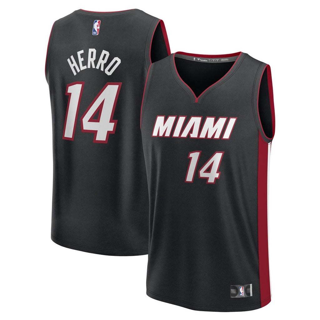 Tyler Herro Miami Heat Fanatics Youth Fast Break Replica Player Jersey - Black - Icon Edition