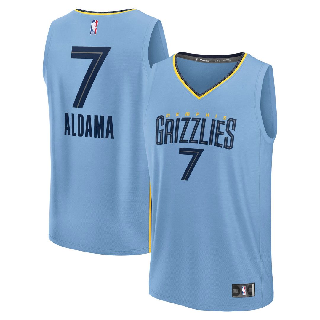 Santi Aldama Memphis Grizzlies Fanatics Fast Break Replica Player Jersey - Statement Edition - Light Blue