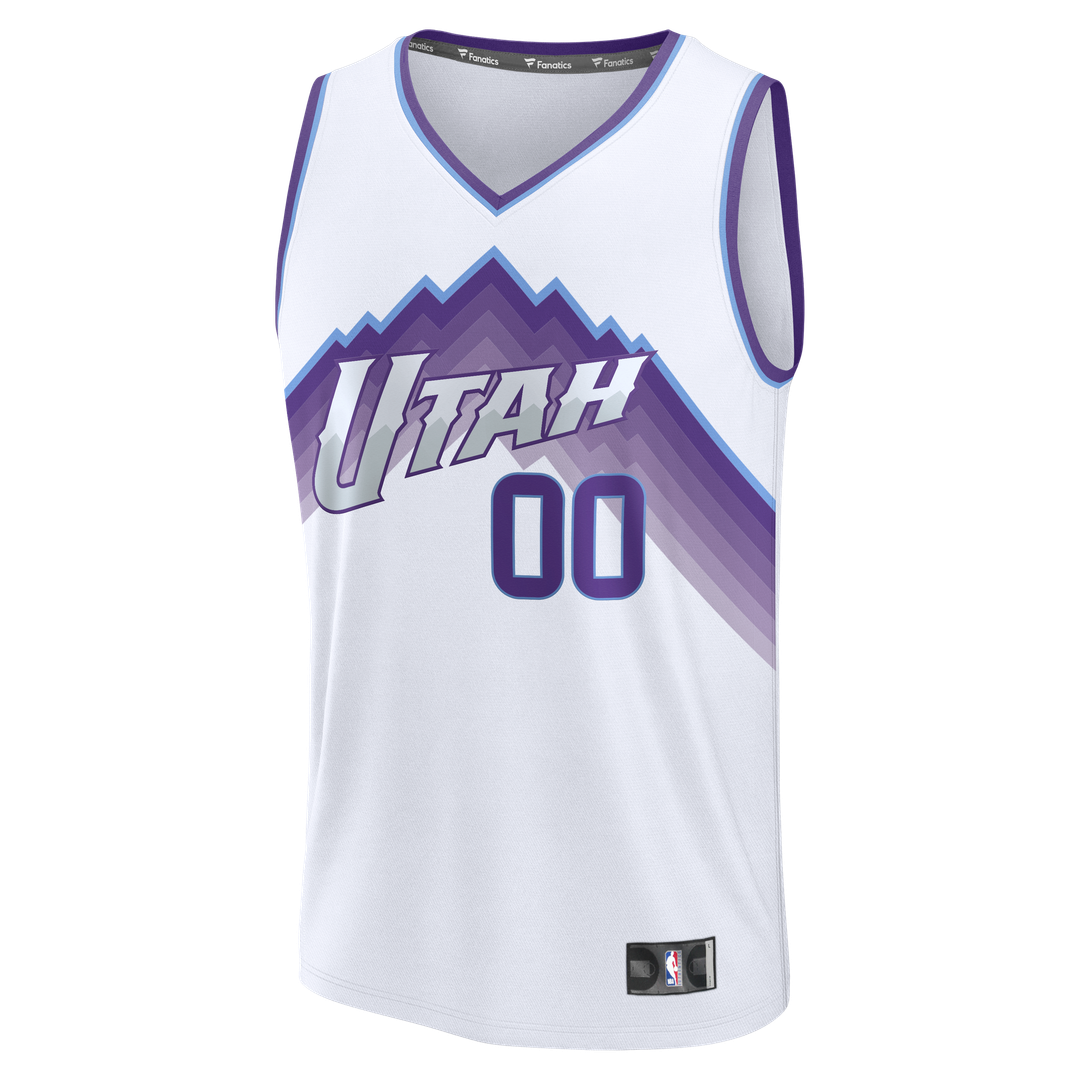 Utah Jazz Fanatics Youth Fast Break Custom Replica Jersey - Black  - Statement Edition