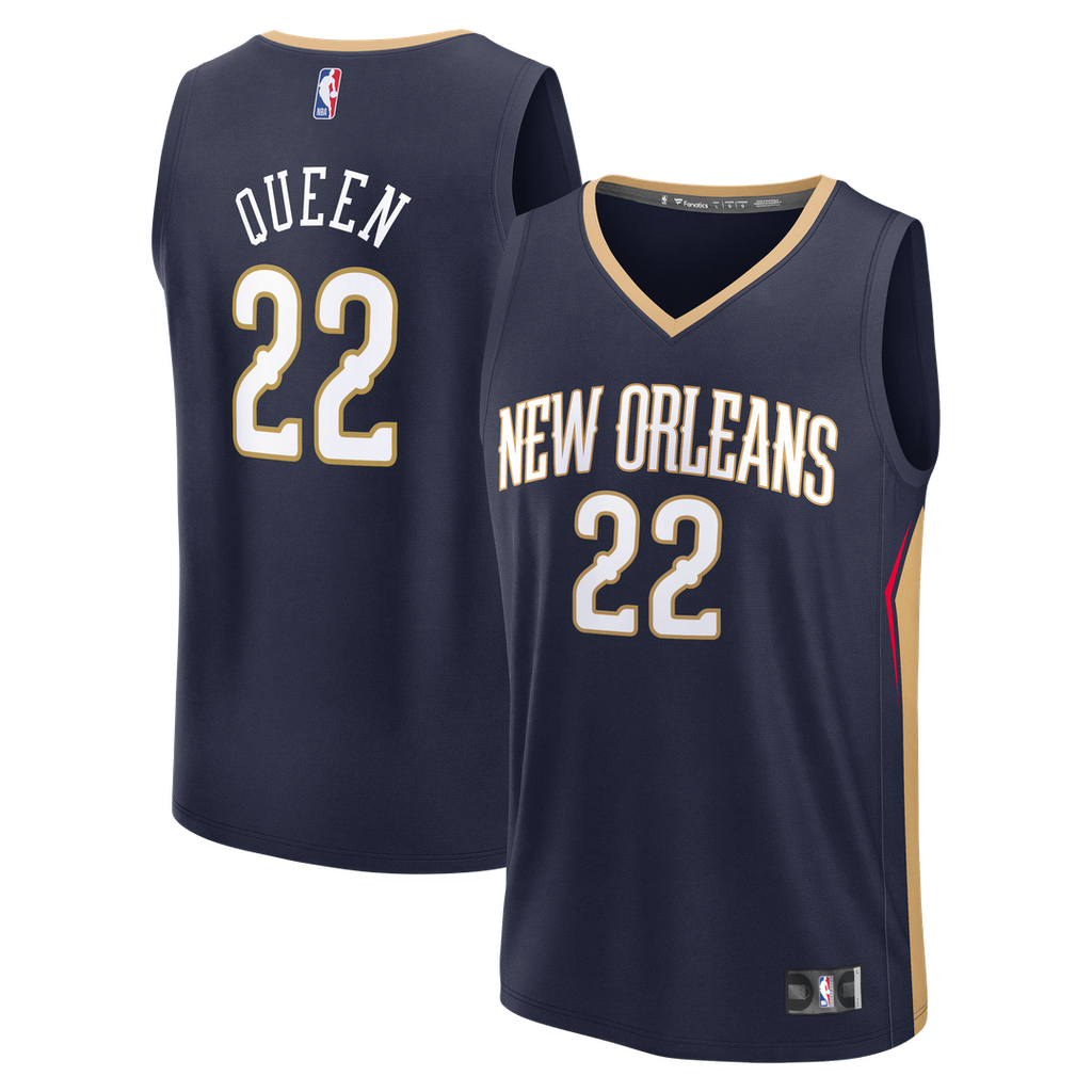 Derik Queen New Orleans Pelicans Fanatics Fast Break Replica Jersey - Icon Edition - Navy