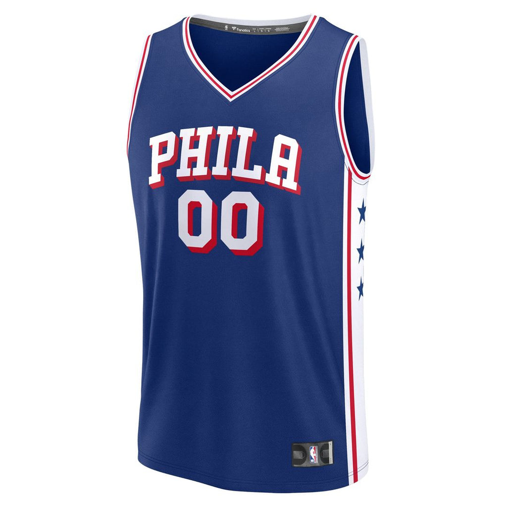 Philadelphia 76ers Fanatics Youth Fast Break Custom Replica Jersey - Blue  - Icon Edition