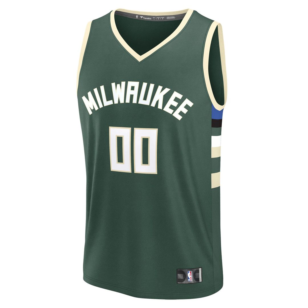 Milwaukee Bucks Fanatics Youth Fast Break Custom Replica Jersey - White  - Association Edition