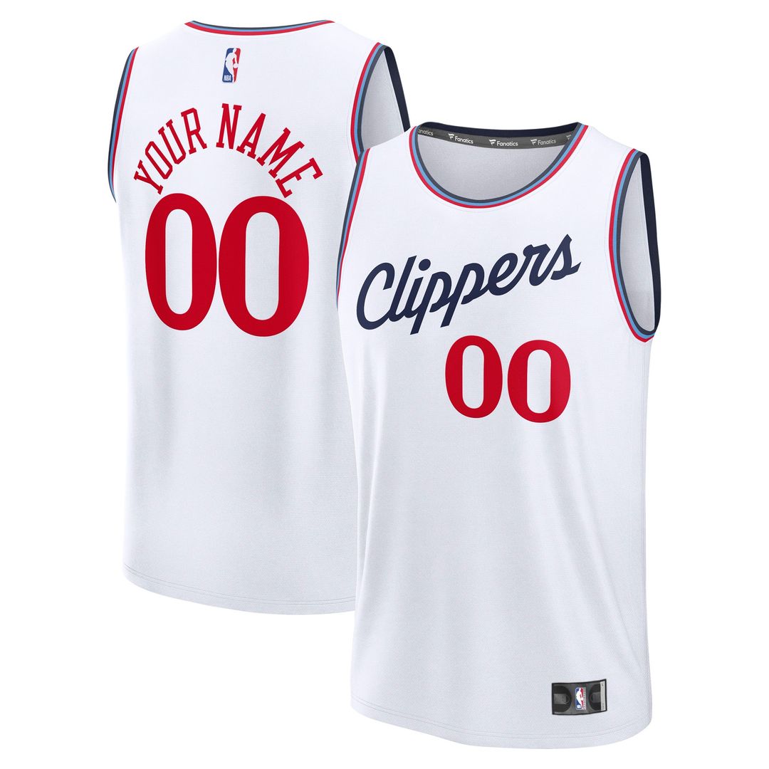 LA Clippers Fanatics Youth Fast Break Custom Replica Jersey - Navy  - Icon Edition