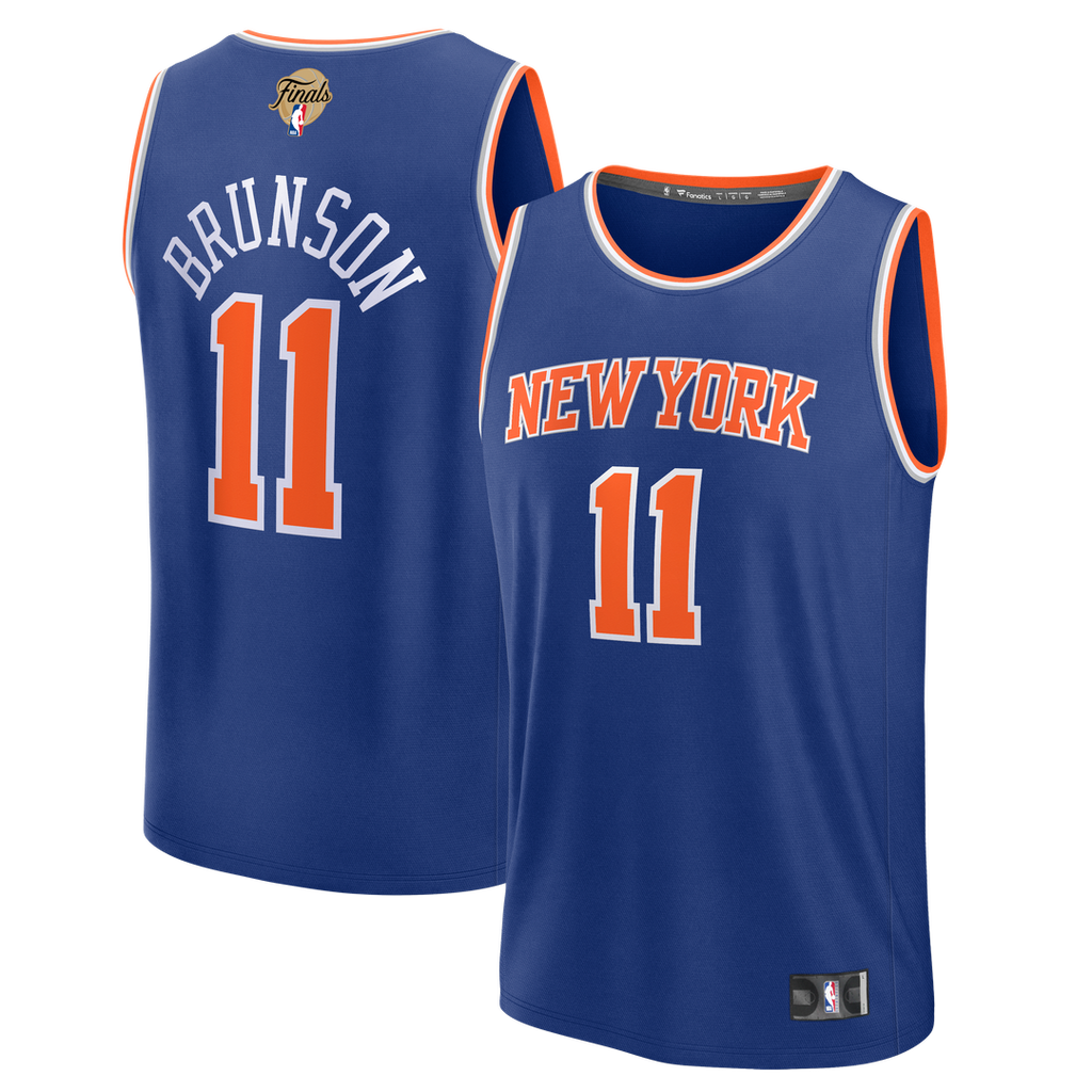 Jalen Brunson New York Knicks Fanatics Youth 2026 NBA Finals Patch Fast Break Jersey - Blue - Icon Edition