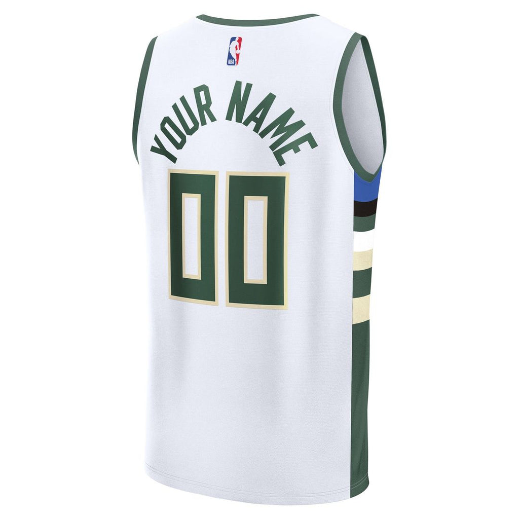 Milwaukee Bucks Fanatics Youth Fast Break Custom Replica Jersey - Green  - Icon Edition