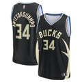 Giannis Antetokounmpo Milwaukee Bucks Fanatics Youth Fast Break Replica Player Jersey - Statement Edition - Black