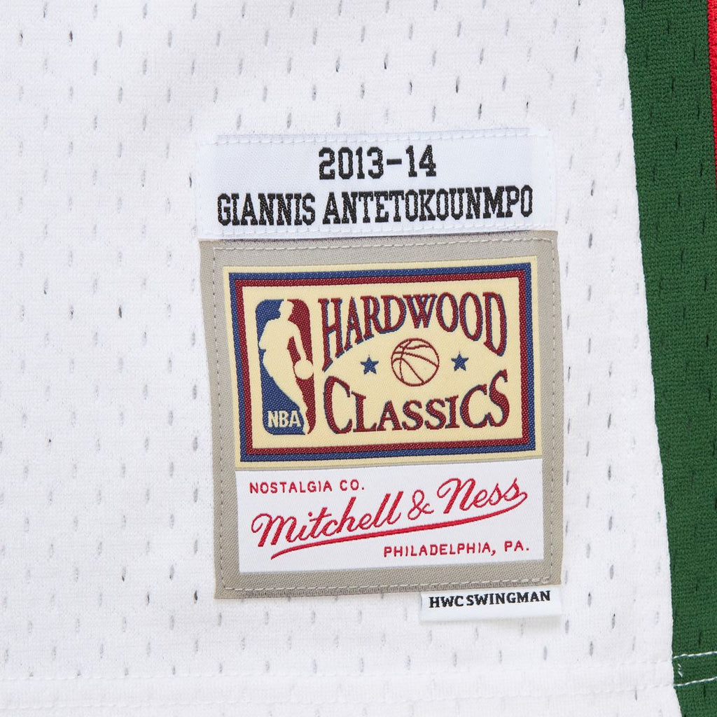 Giannis Antetokounmpo Milwaukee Bucks Mitchell & Ness 2013/14 Hardwood Classics Swingman Jersey - White